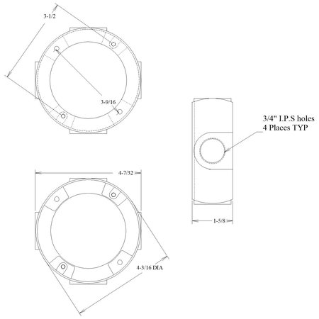 MULBERRY Electrical Box Extension, Box Extension Accessory, Aluminum, Round Box 30335